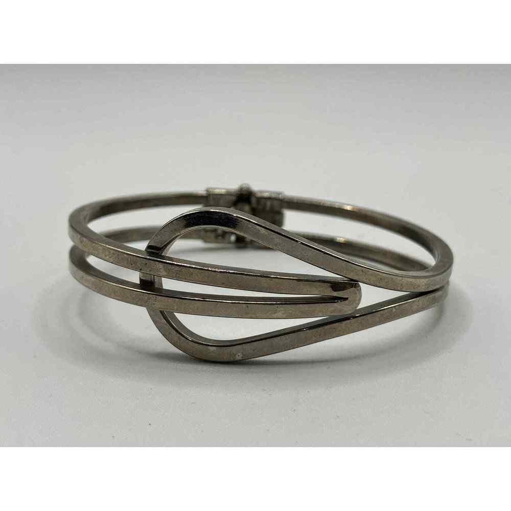 Interconnecting Silver-Tone Artisan Hinged 2.5 In… - image 2